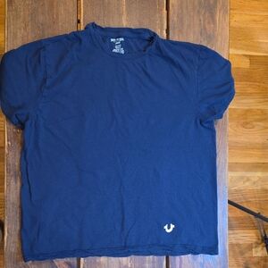 True Religion Navy Short-Sleeve Crew Tee with Logo